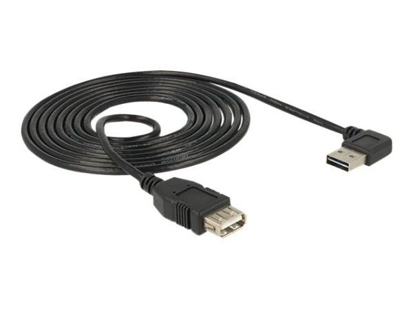 DELOCK Kabel EASY USB 2.0-A links/rechts gewinkelt Stecker > USB 2.0-A Buchse 2 m