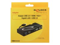 DELOCK Adapter USB 3.0 zu HDMI + VGA + Gigabit LAN + USB 3.0