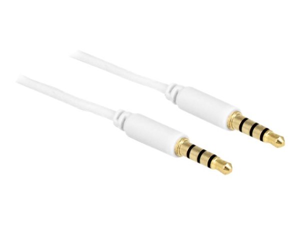 DELOCK Kabel Klinke 3,5 mm Stecker > Stecker 4 Pin IPhone 2,0 m weiss