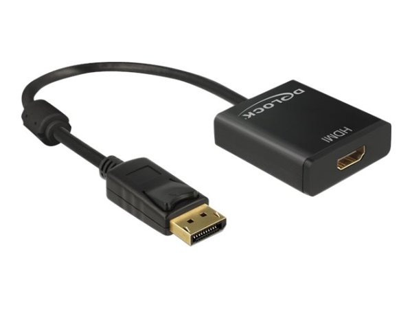 DELOCK Adapterkabel DisplayPort 1.2 Stecker > HDMI Buchse schwarz 4K Aktiv