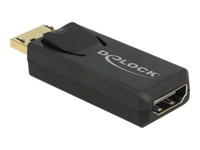 DELOCK Adapter DisplayPort 1.2 Stecker > HDMI Buchse schwarz 4K Aktiv