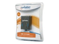 MANHATTAN USB 3.0 Hub 4 Ports Stromversorgung ueber USB Schwarz Abwaertskompatibel zu USB 2.0 und 1.1 Geraeten