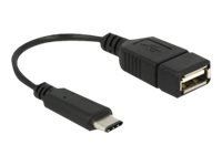 DELOCK Adapterkabel USB Type-C 2.0 Stecker > USB 2.0 A Buchse 15cm schwarz