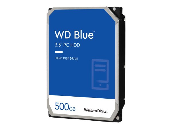 WD Blue 500GB SATA 6Gb/s HDD internal 8,9cm 3,5Zoll serial ATA 32MB cache 7200 RPM RoHS compliant Bulk