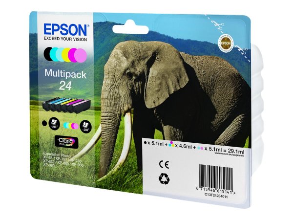 EPSON 3LB Inkt Cartridge 24 Claria Photo HD Ink black and five colour standard capacity 29.1ml 1-pack blister without alarm