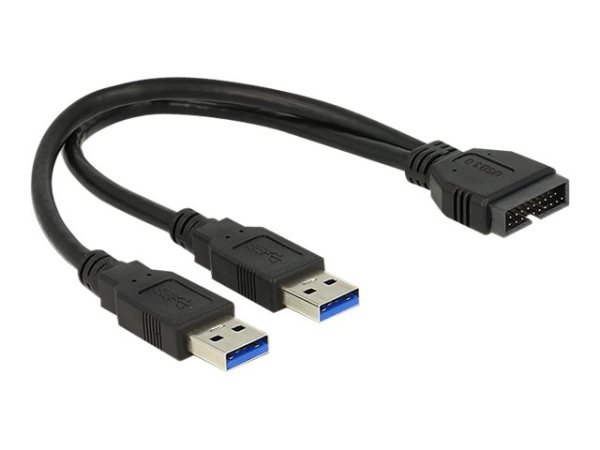 DELOCK Kabel USB 3.0 Pfostenstecker > 2 x USB 3.0-A St 25cm