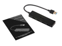 I-TEC USB 3.0 Slim Passive HUB 4 Port ohne Netzteil,  ideal fuer Notebook Ultrabook Tablet PC Unterstuetzt Win und Mac OS Schwarz