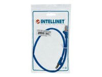 INTELLINET Netzwerkkabel Cat6 S/FTP CU LS0H 0,5 m Blau RJ-45 Stecker / RJ-45 Stecker Vergoldete Kontakte