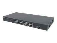 INTELLINET 24-Port Gigabit Ethernet Switch mit 2 SFP-Ports 24 x 10/100/1000 Mbit/s RJ45-Ports + 2 x SFP IEEE 802.3az  48,26cm 19 Zol