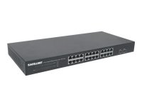 INTELLINET 24-Port Gigabit Ethernet Switch mit 2 SFP-Ports 24 x 10/100/1000 Mbit/s RJ45-Ports + 2 x SFP IEEE 802.3az  48,26cm 19 Zol