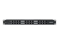 INTELLINET Cat5e PoE-Patchpanel 12-Port Midspanloesung 12 Ports fuer Dateneingang und 12 Ports fuer Datenausgang und Stromausgang