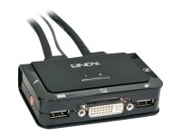 LINDY DVI KVM Switch 2 Port USB 2.0 Audio Compact USB 2.0...