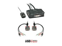 LINDY DVI KVM Switch 2 Port USB 2.0 Audio Compact USB 2.0 Audio/Mikrofon