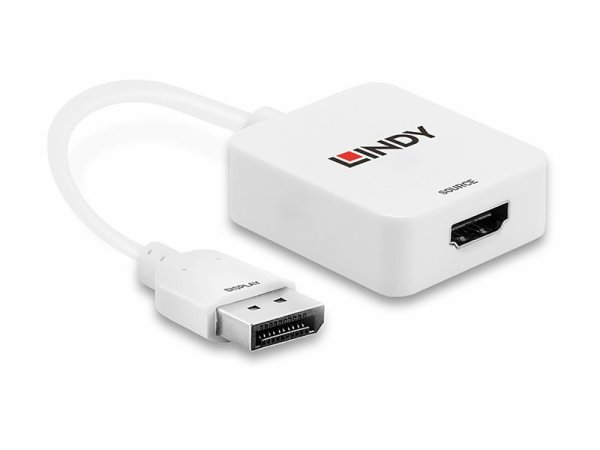 LINDY Konverter HDMI auf DisplayPort bis 4K / 3840x2160. HDMI 2160p30 und DVI 1920x1200, DP 1.2a kompatibel