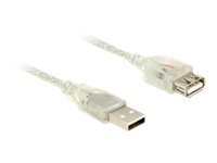 DELOCK Verlängerungskabel USB 2.0 Typ-A Stecker > USB 2.0 Typ-A Buchse 0,5 m transparent