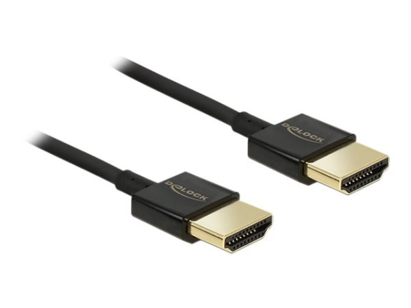 DELOCK Kabel High Speed HDMI mit Ethernet - HDMI-A Stecker > HDMI-A Stecker 3D 4K 0,5 m Slim Premium