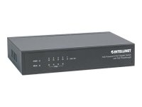 INTELLINET 5-Port PoE+ Gigabit Switch Desktop PoE-Passthrough 4 x PSE PoE-Ports 1 x PD PoE-Port IEEE 802.3at/af Power-over-Ethernet