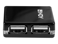 LINDY USB 2.0 Mini Hub 4 Port, 4x4cm Bus powered only