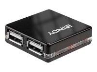 LINDY USB 2.0 Mini Hub 4 Port, 4x4cm Bus powered only