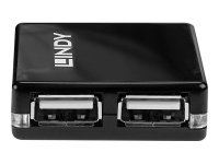 LINDY USB 2.0 Mini Hub 4 Port, 4x4cm Bus powered only