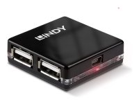 LINDY USB 2.0 Mini Hub 4 Port, 4x4cm Bus powered only