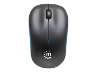 MANHATTAN Success Wireless Maus USB optisch drei Tasten plus Mausrad 1000 dpi schwarz blau