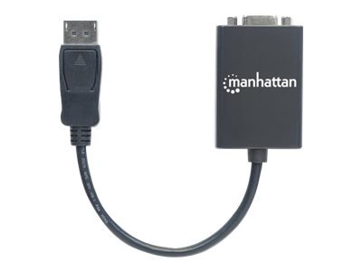 MANHATTAN DisplayPort auf VGA Konverter zum einfachen Anschluss von PCs mit DisplayPort an VGA-Monitore, Beamer und mehr