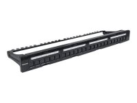 INTELLINET Patchpanel 24 Port unbestueckt 1 HE nummerierte Ports abnehmbare Kabelmanagementleiste