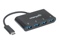 MANHATTAN USB 3.1 Gen 1 Typ C Hub 4 USB Typ A-Ports Stromversorgung ueber USB