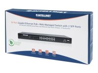 INTELLINET 16 Port Gigabit PoE+ Switch Web-Managed mit 2...