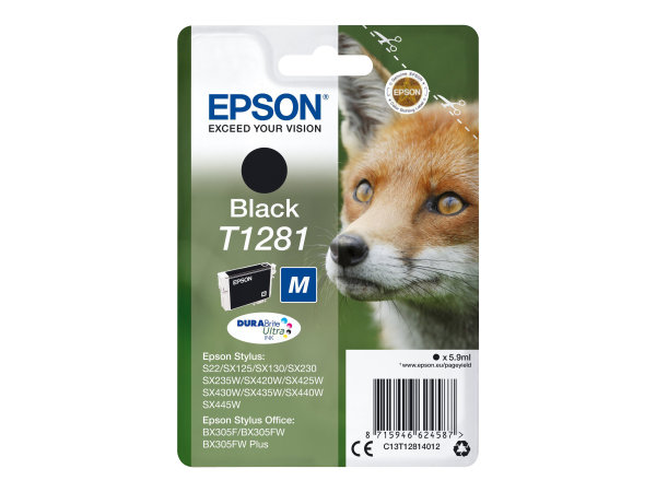 EPSON 6LB T1281 ink cartridge black standard capacity 5.9ml 1-pack blister without alarm