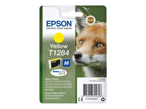 EPSON 1LB T1284 ink cartridge yellow standard capacity 3.5ml 1-pack blister without alarm