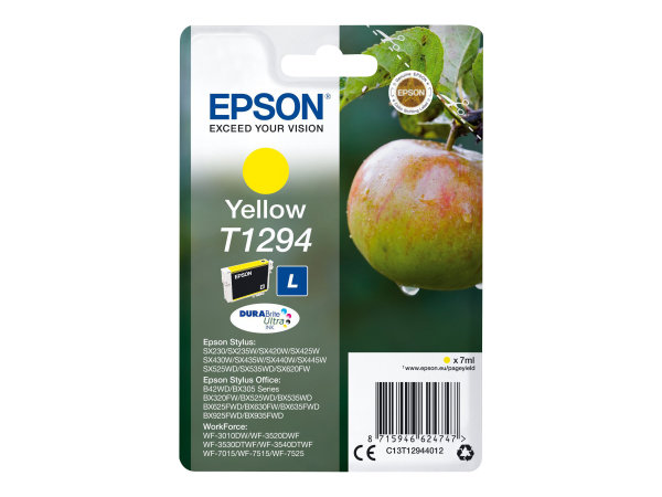 EPSON 1LB T1294 ink cartridge yellow high capacity 7ml 1-pack blister without alarm