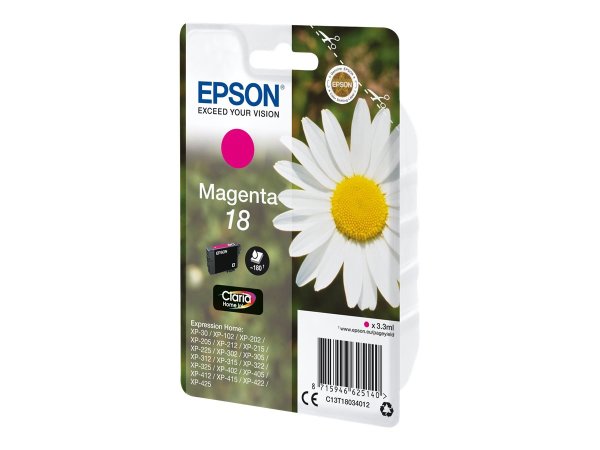 EPSON 1LB 18 ink cartridge magenta standard capacity 3.3ml 180 pages 1-pack blister without alarm