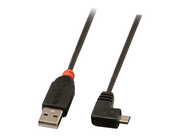 LINDY USB 2.0 Typ A/Micro-B 90 0,5m Mini-B Stecker rechts gewinkel