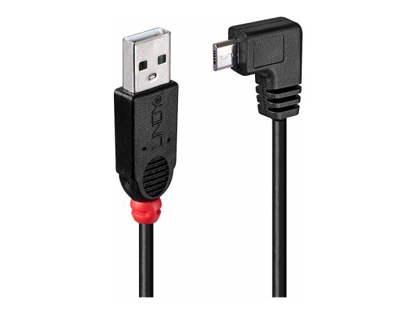 LINDY USB 2.0 Typ A/Micro-B 90 2m Mini-B Stecker rechts gewinkelt