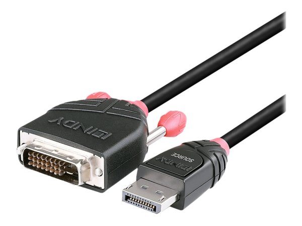 LINDY Kabel DisplayPort/DVI-D 2m DP Stecker an DVI-D Stecker