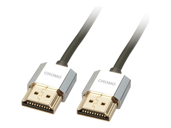 LINDY CROMO Slim High-Speed-HDMI-Kabel mit Ethernet, Typ A/A, 0,5m