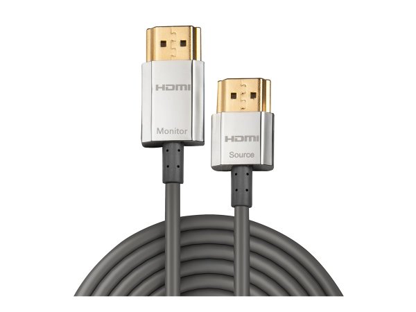 LINDY Slim HDMI High Speed A/A Kabel mit Chip, 3m mit Ethernet