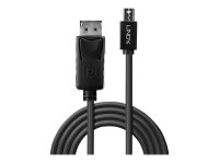 LINDY Mini DP zu DP Kabel, schwarz 3m MiniDisplayPort zu...