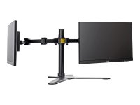 IIYAMA DS1002D-B1 Dual-Monitor Tischhalterung mit Standfuss für Displays von 10-30Zoll VESA 75x75 mm oder 100x100 mm Traglast 10 Kg