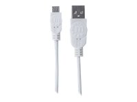 MANHATTAN Hi-Speed USB Micro-B Anschlusskabel USB 2.0 Typ A Stecker - Micro-B Stecker 480 Mbps 1m weiss