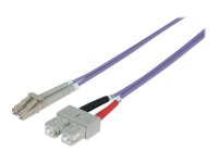 INTELLINET LWL Kabel LC/SC OM4 1m violett 50/125um Duplex Multimode