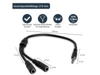 STARTECH.COM 3,5mm Klinke Audio Y-Kabel - 4 pol. auf 3...