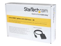 STARTECH.COM ST122HD4KU 2 port HDMI 1.4 splitter cable - USB powered - 4K30