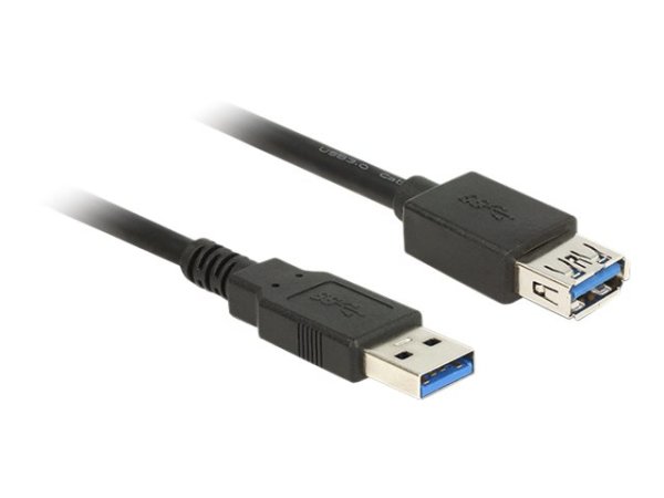 DELOCK Verlängerungskabel USB 3.0 Typ-A Stecker > USB 3.0 Typ-A Buchse 0,5 m schwarz