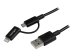 STARTECH.COM 1m Apple Lightning oder Micro USB auf USB Kabel - iPhone iPad iPod Lade- und Sync-Kabel - Schwarz