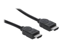 MANHATTAN High Speed HDMI-Kabel ARC 3D 4K30Hz HDMI-Stecker auf HDMI-Stecker geschirmt schwarz 1m