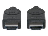 MANHATTAN High Speed HDMI-Kabel ARC 3D 4K30Hz HDMI-Stecker auf HDMI-Stecker geschirmt schwarz 1m