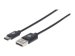 MANHATTAN Hi-Speed USB C Anschlusskabel USB 2.0 Typ A Stecker - Typ C Stecker 480 Mbps 1m Schwarz